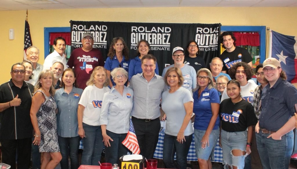 Gutierrez with North Cameron County Democrats at a meet and greet in Harlingen, TX. Click the image for more photos.